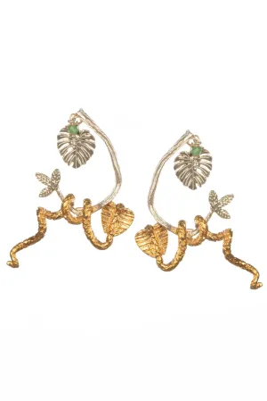 Snake in the tree earrings