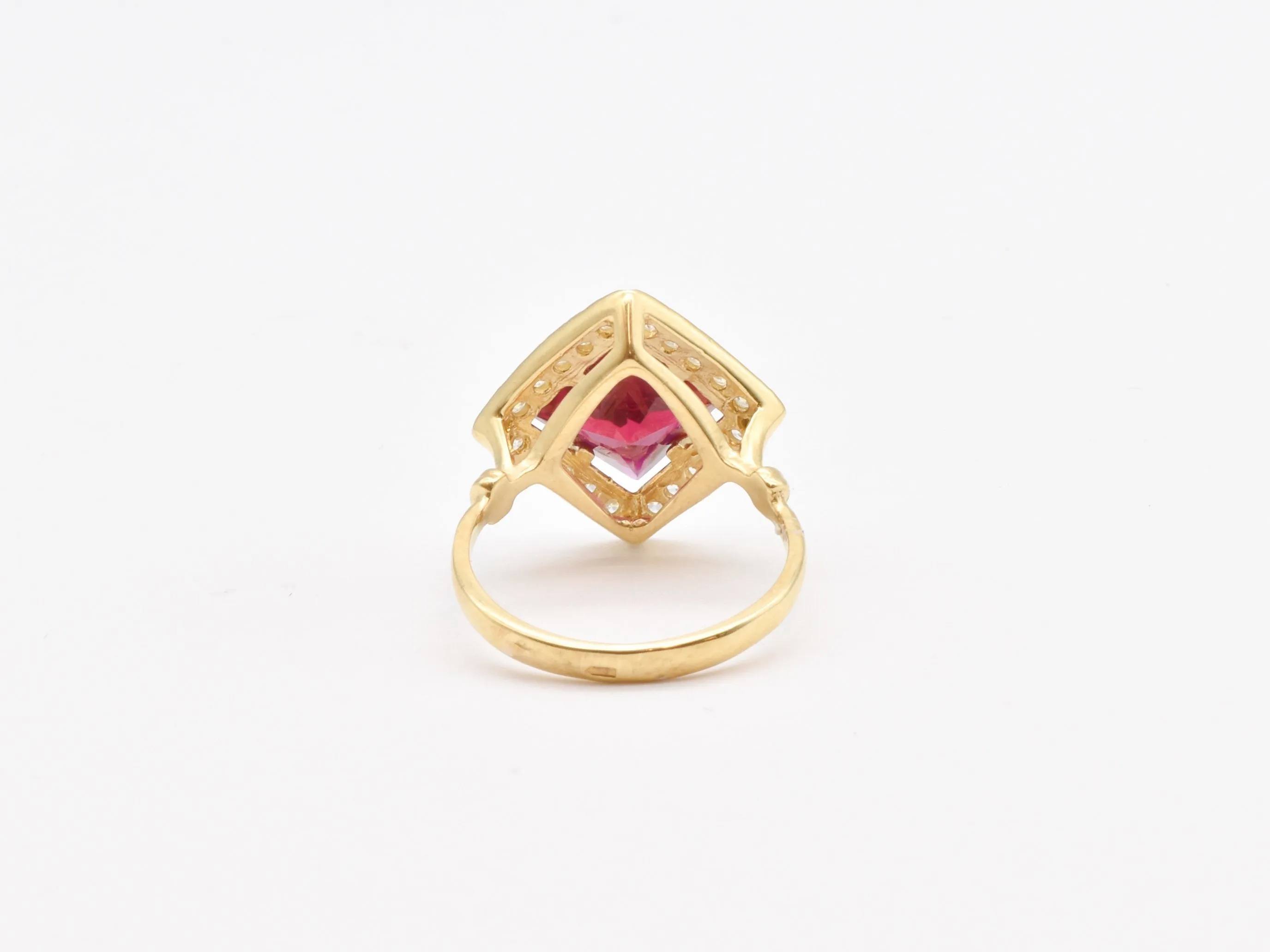 Square Ruby Ring - Red Square Ring - Vintage Ruby Ring