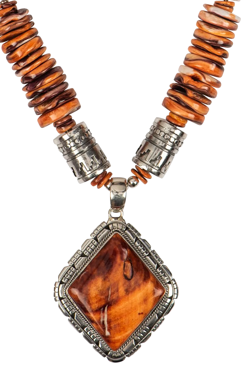 Sweet Tea Jewelry Orange Triangle Spiney Set