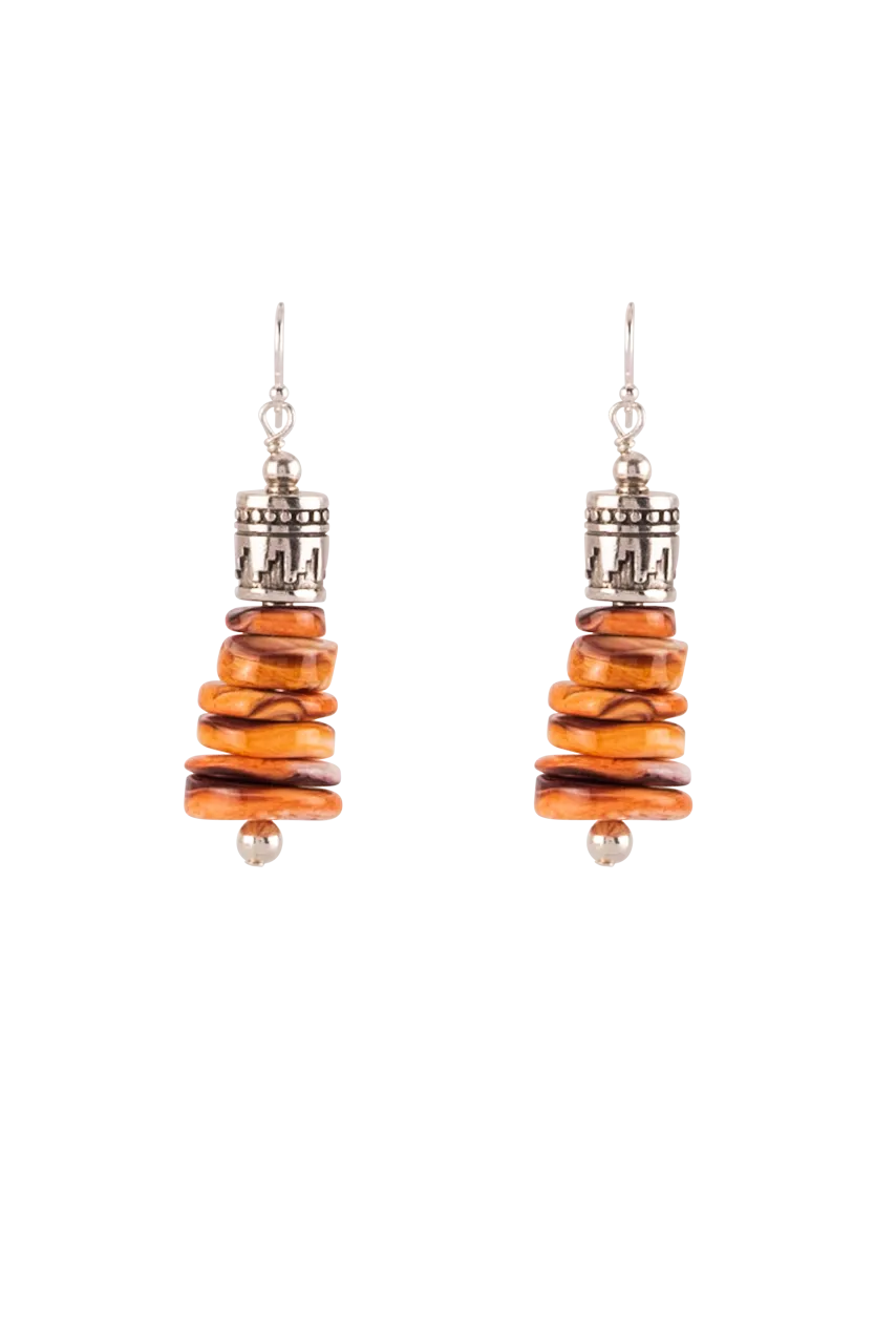 Sweet Tea Jewelry Orange Triangle Spiney Set