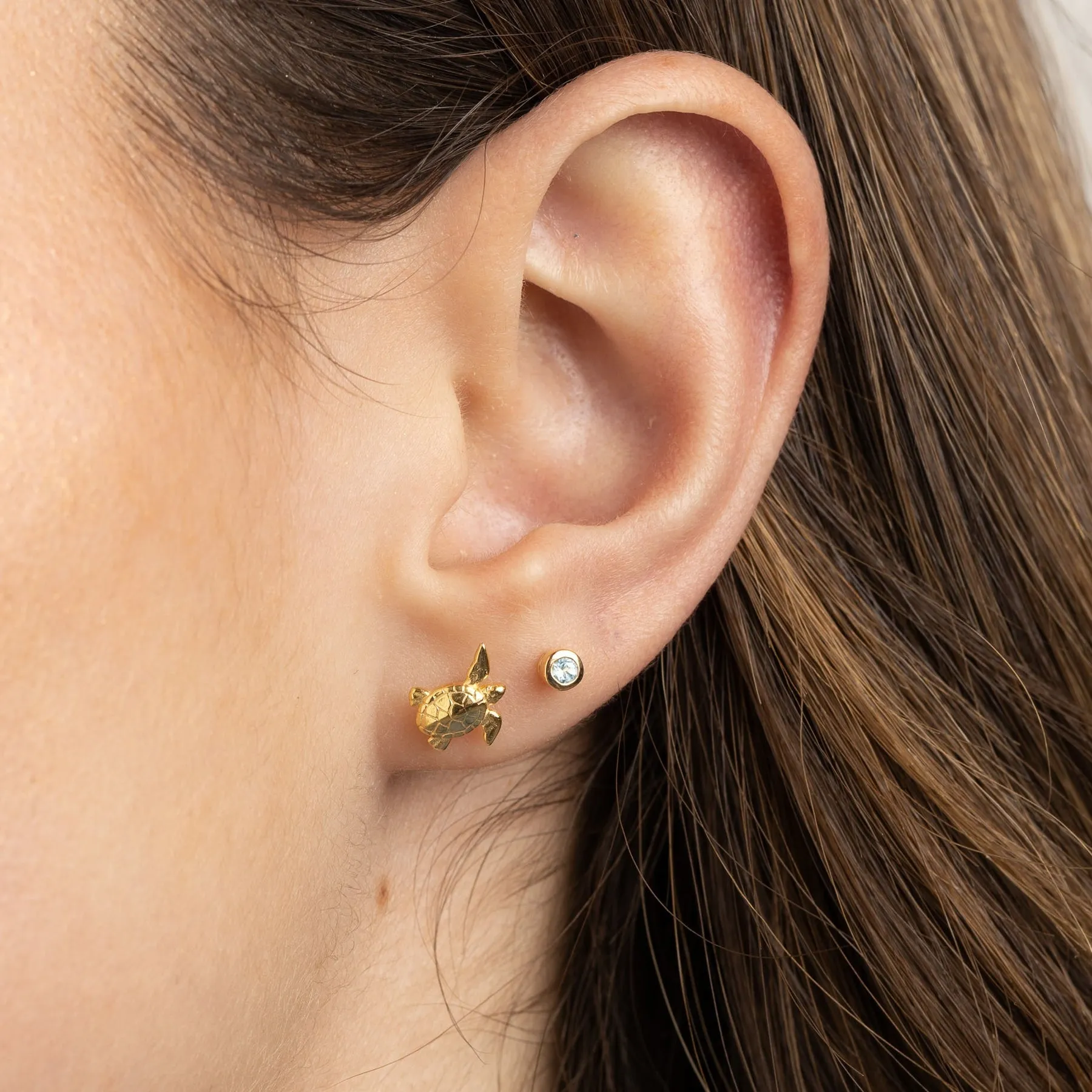 Teeny Tiny July Birthstone Stud Earrings - Silver/Ruby - SPSESBSRUB