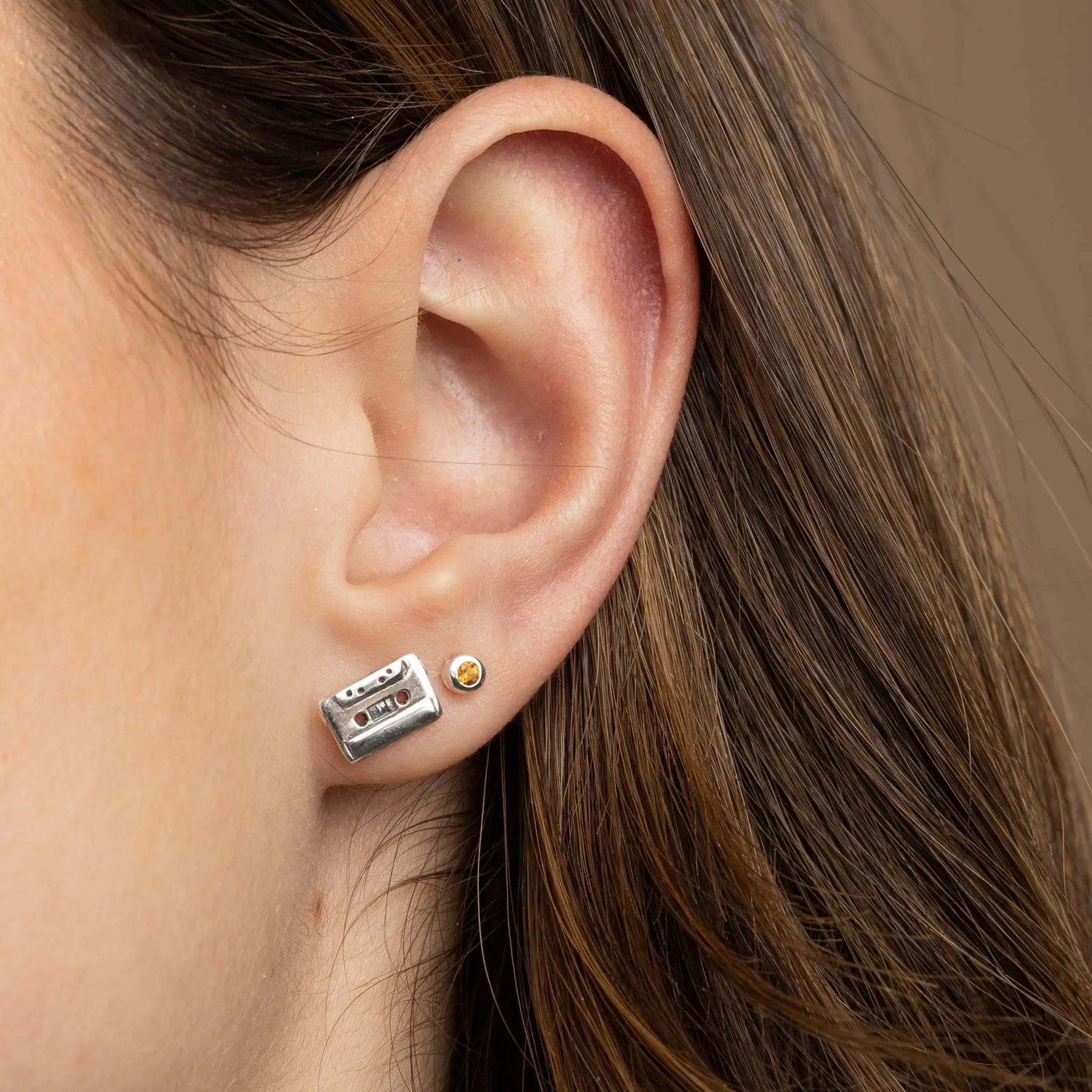 Teeny Tiny July Birthstone Stud Earrings - Silver/Ruby - SPSESBSRUB