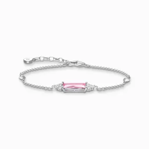 Thomas Sabo Bracelet With Pink And White Stones Silver A2018-051-9-L19