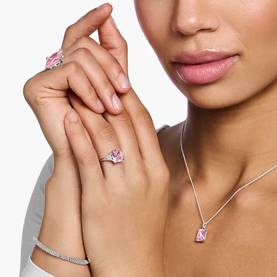 Thomas Sabo Ring Pink Stone Silver