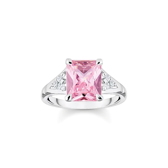 Thomas Sabo Ring Pink Stone Silver