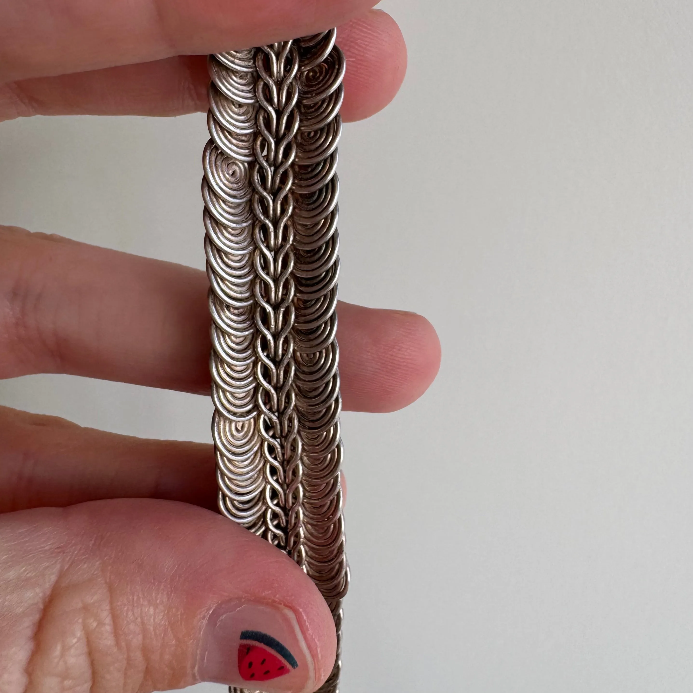 V I N T A G E // a snake and her spirals / sterling silver ouroboros snake bracelet / 7", 30g