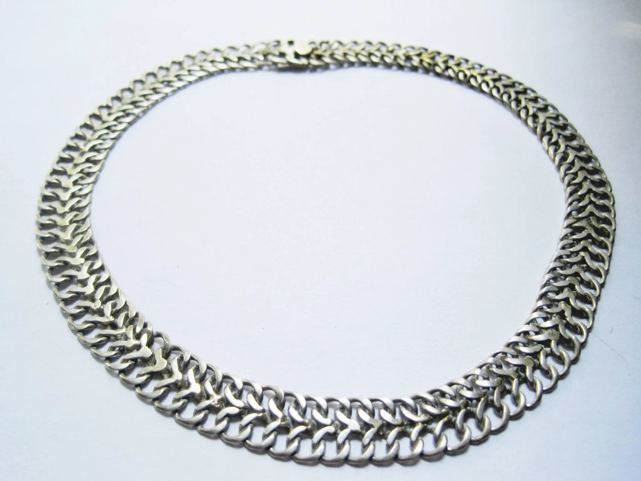 Vintage Mexican Silver Necklace Choker By TNC