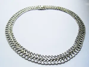 Vintage Mexican Silver Necklace Choker By TNC