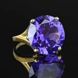 Vintage Statement Gold 17 CTW Alexandrite Ring