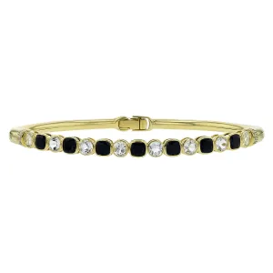 White Topaz, Spinel and Diamond Bangle Bracelet