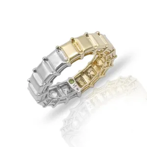White/Yellow Emerald Cut Goldstone™ Eternity Band