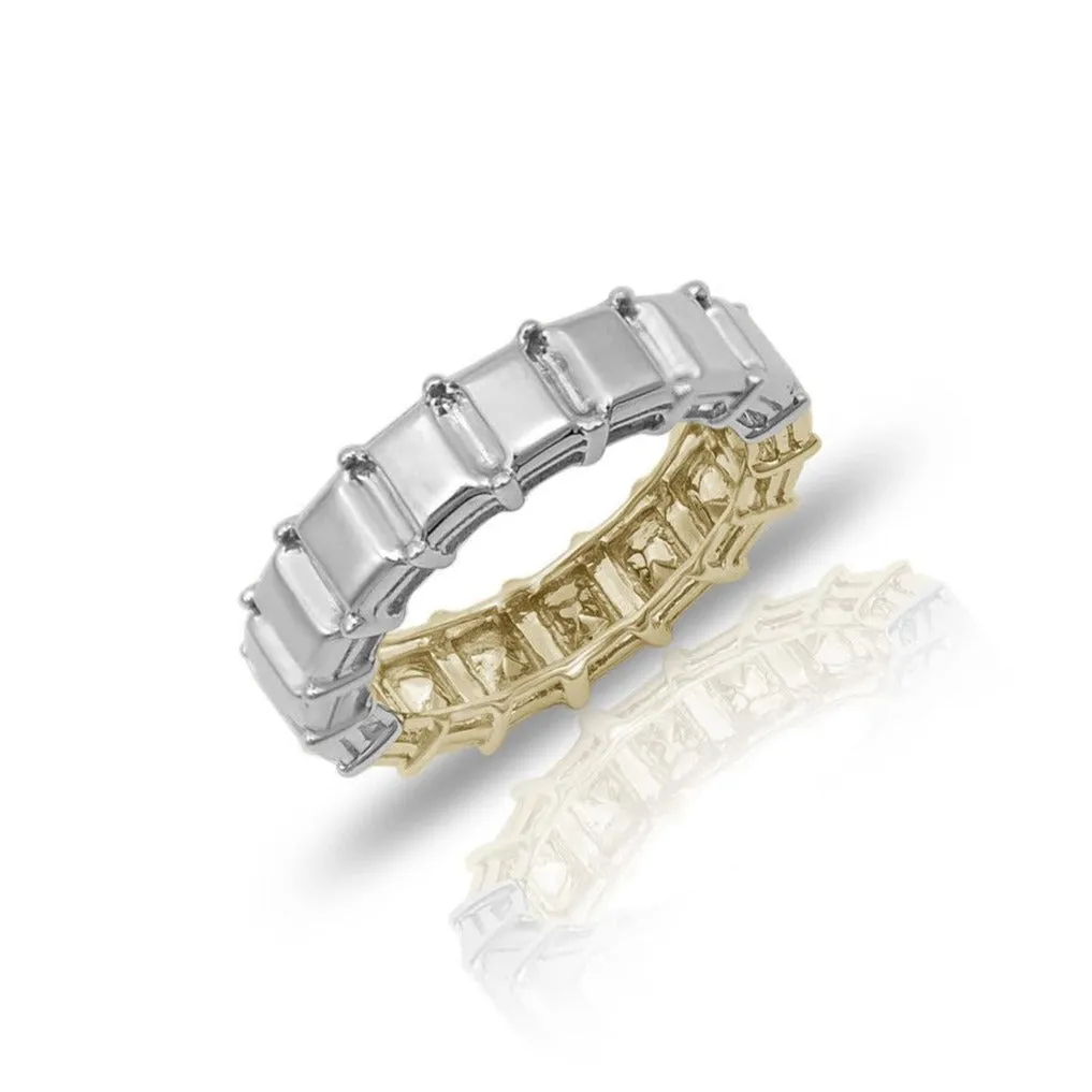 White/Yellow Emerald Cut Goldstone™ Eternity Band