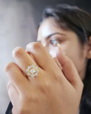 Zevarly Senwishta Square Shape Cocktail Ring